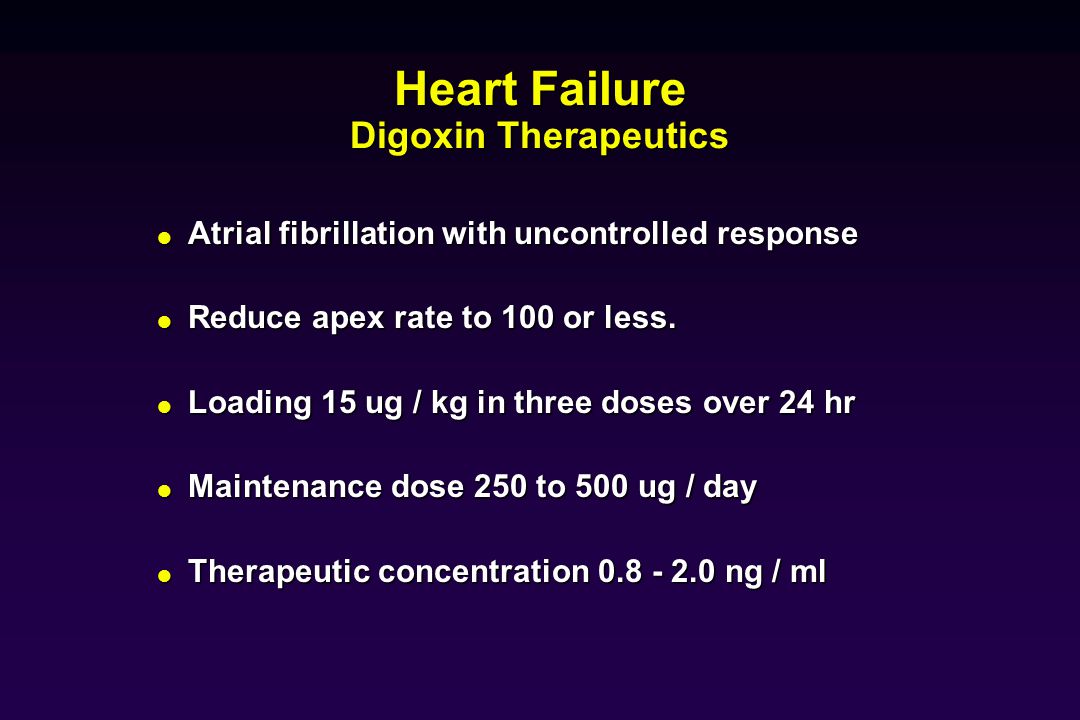 Digoxin in heart failure and cardiac arrhythmias